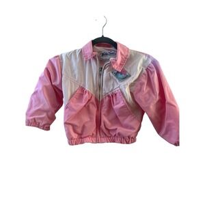 Vintage Weather Tamer Pink Windbreaker‎ Jacket 80s 90s Sailboat Patch – Girls 6